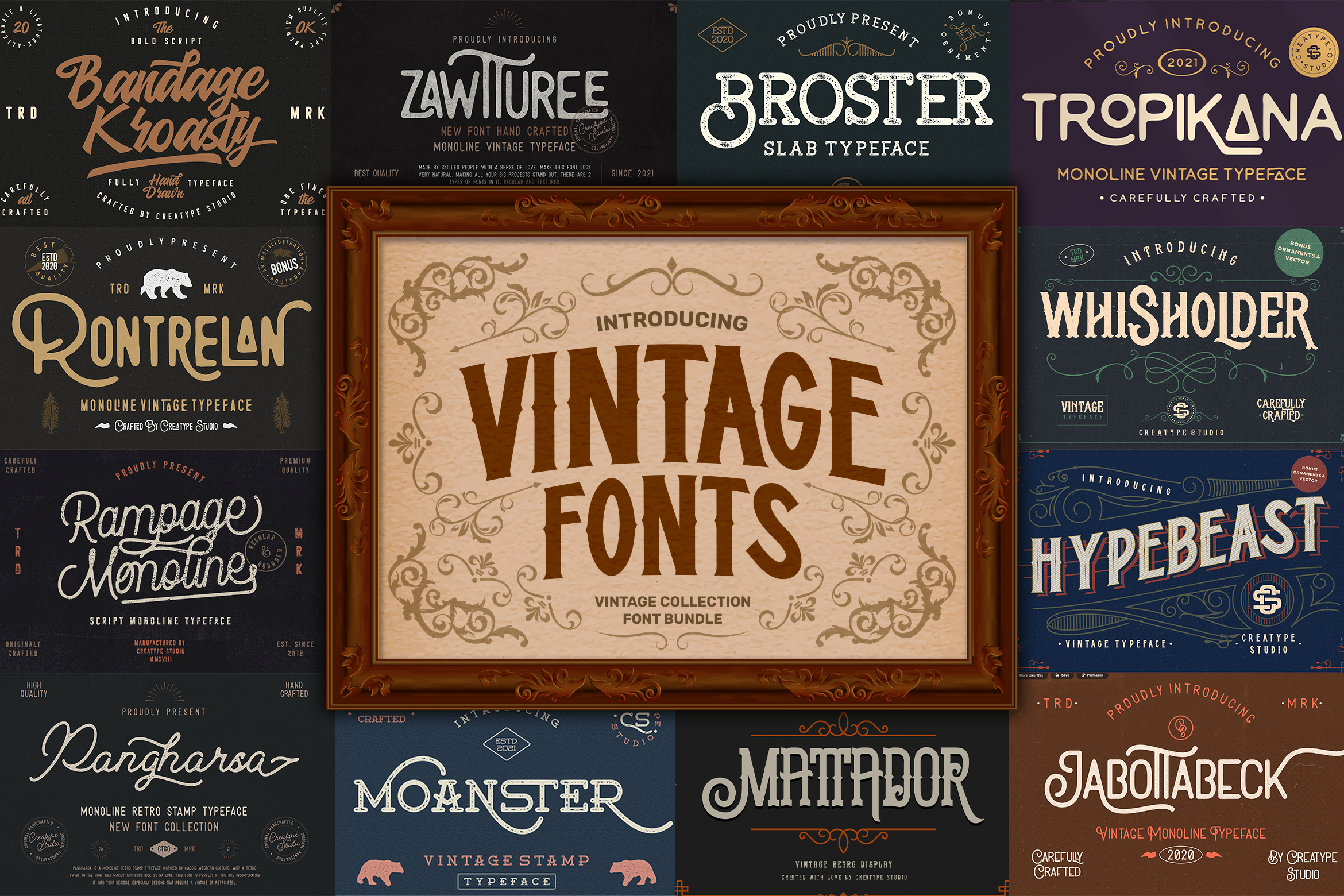 12+ Bundle Vintage Fonts A Designer's Secret Weapon