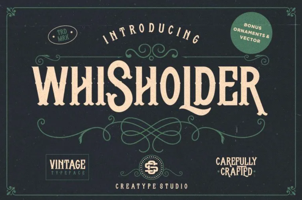 10. Whisholder Vintage Retro Typeface