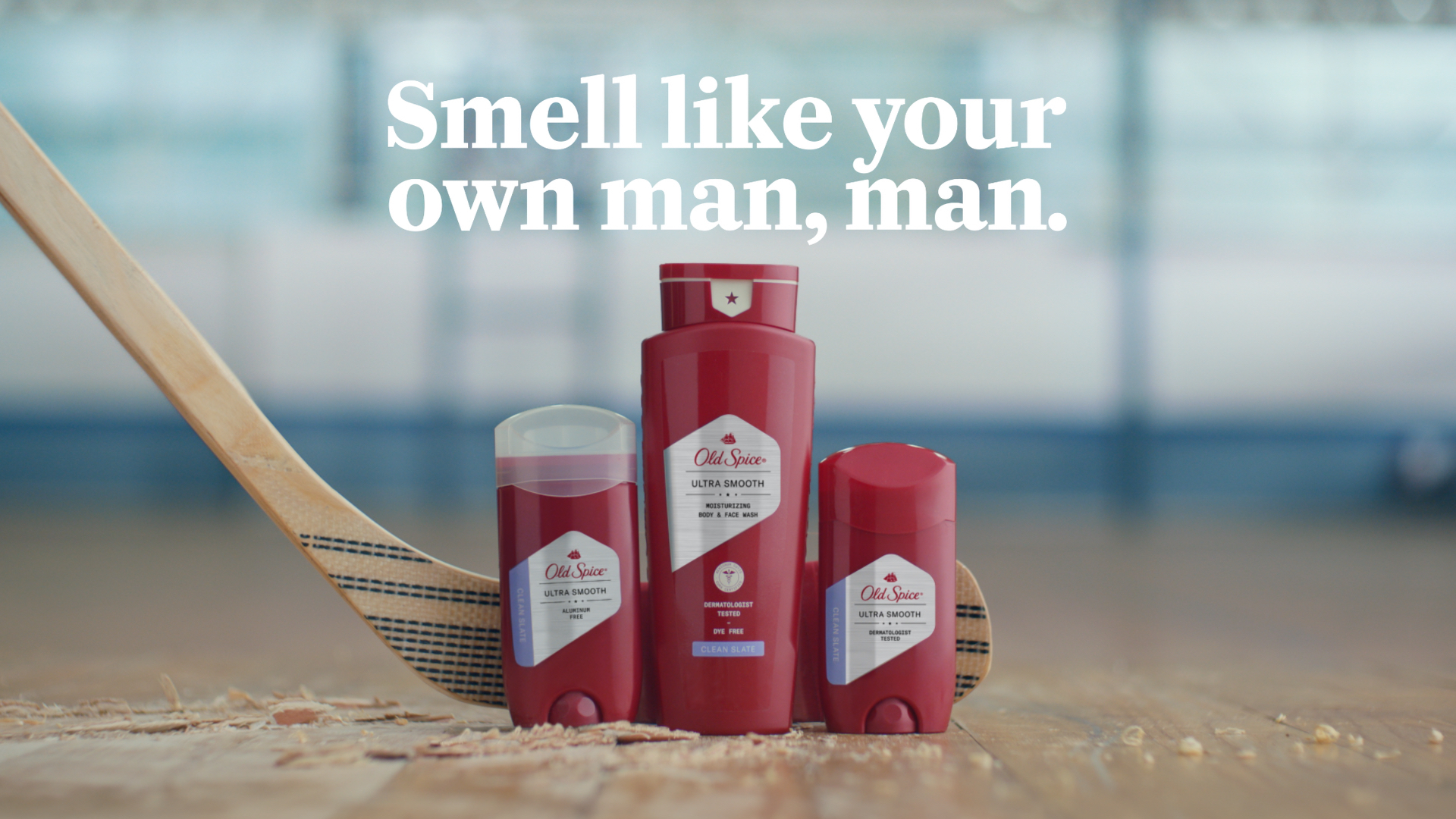 Old Spice products for Smell Like A Man, Man campaign