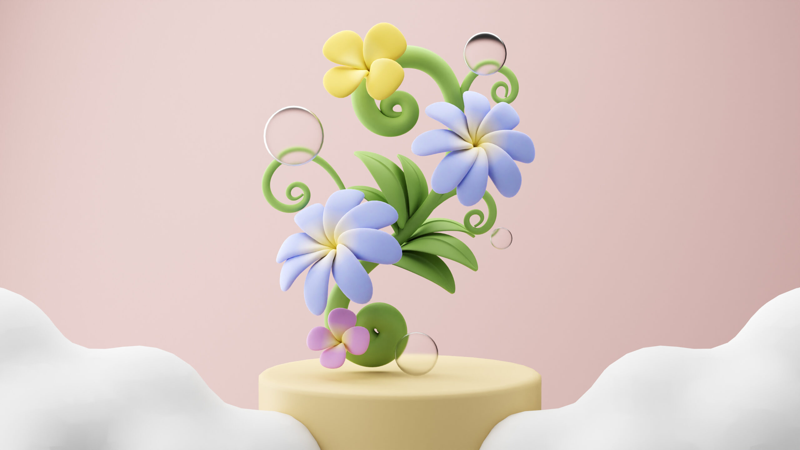 3D rendering flower botanical element