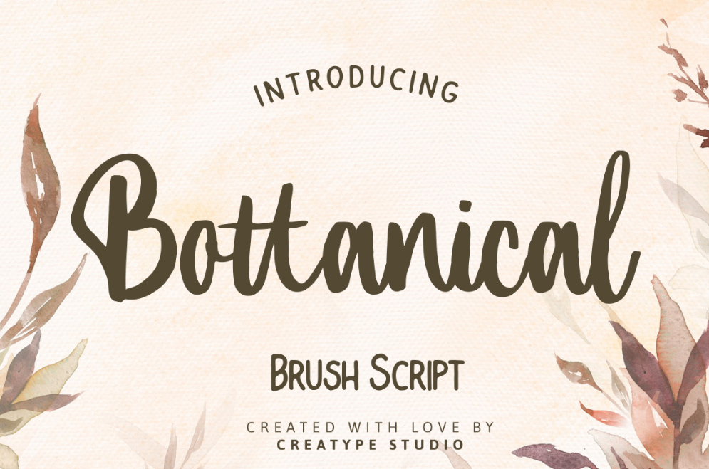 10. Bottanical Brush Script