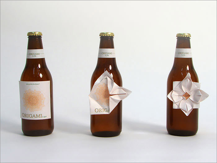 Folding origami from bottle packaging