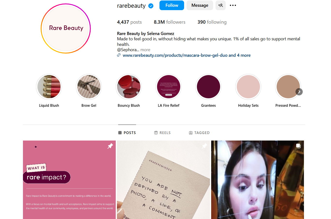 Rare Beauty Instagram