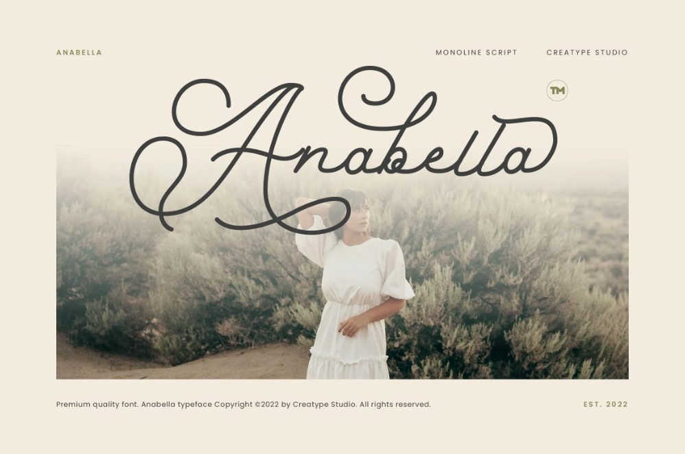 14. Anabella Monoline Script