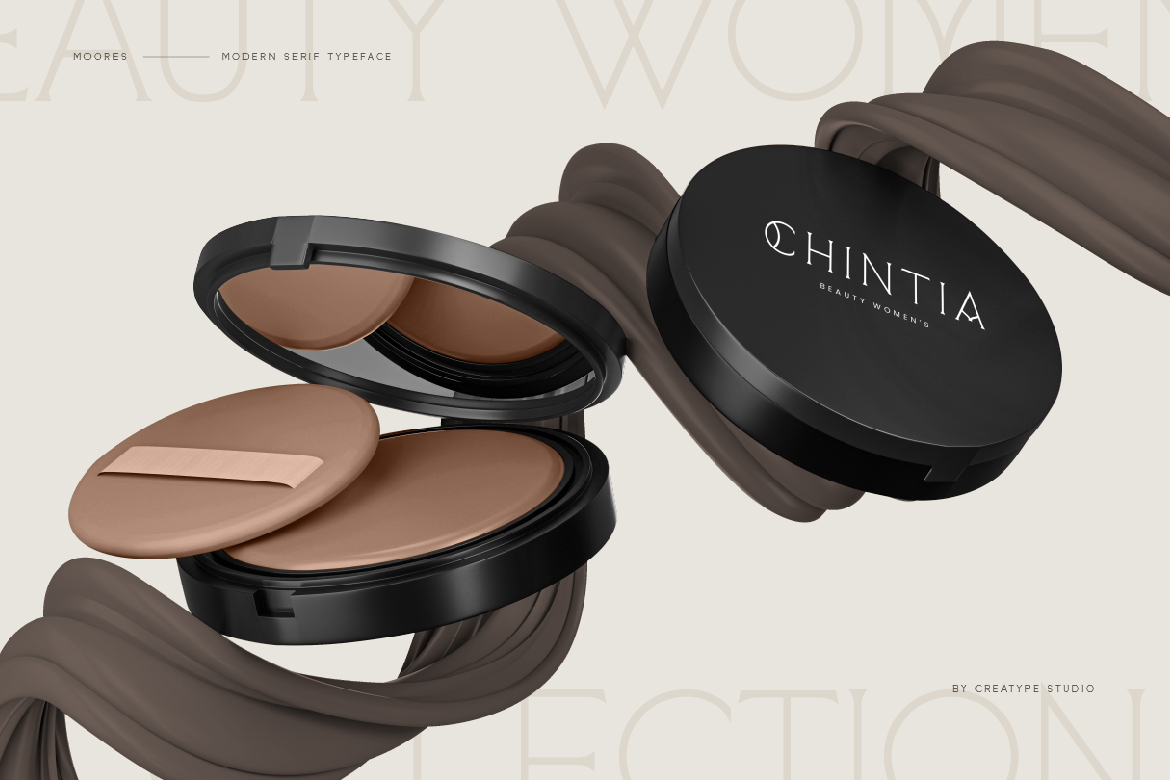 modern serif font for beauty product branding