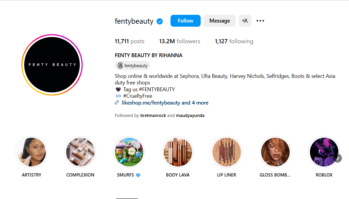 Fenty Beauty Instagram