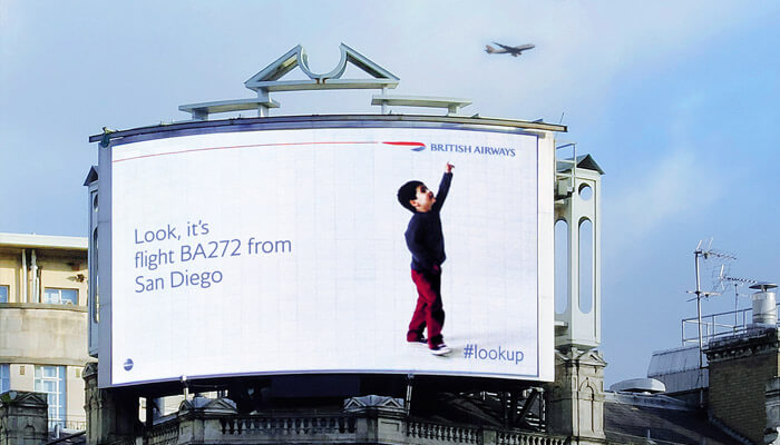 British Airways’ Look Up billboard