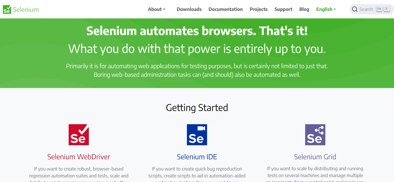 Selenium’s homepage