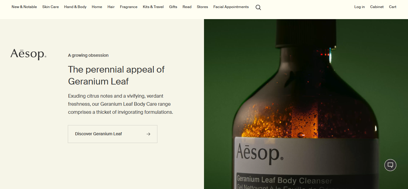 Aesop’s website