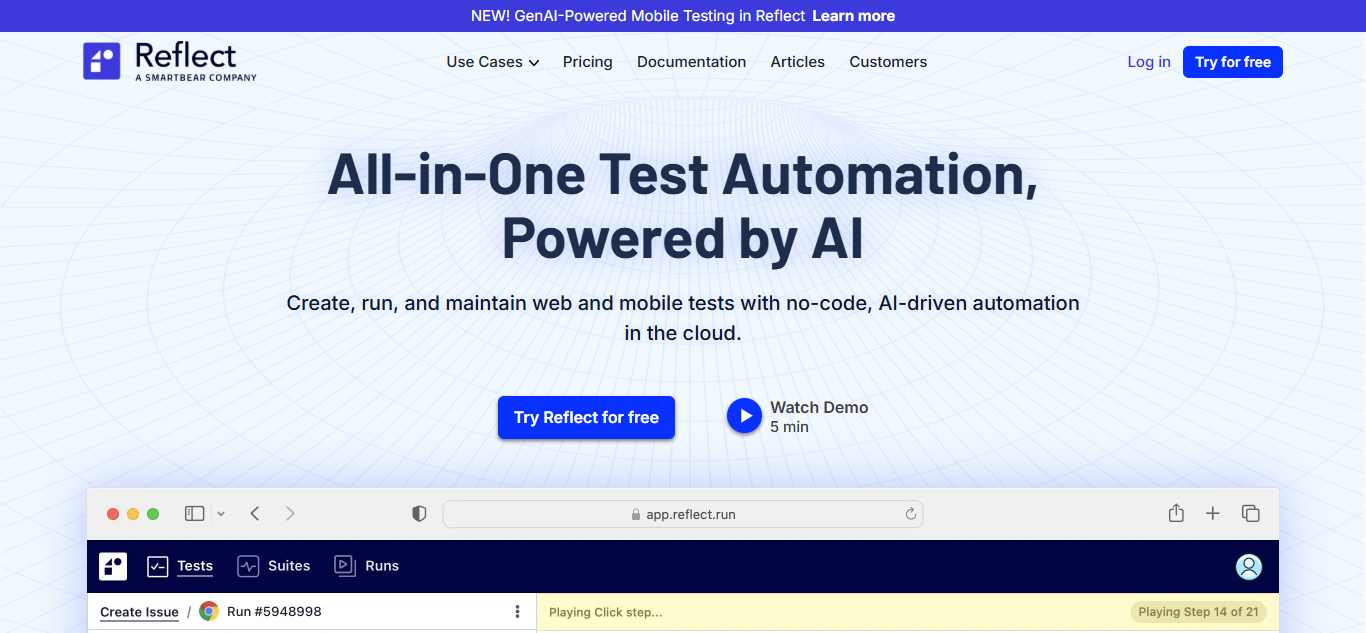 TestComplete’s homepage